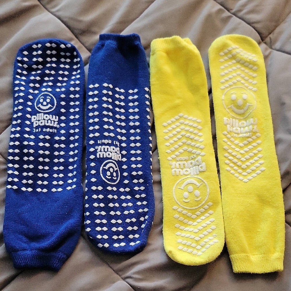 Non-Slip Socks - Blue and Yellow